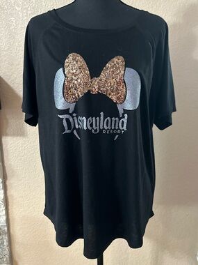 Disneyland resort Belle Of the Ball bronze sequin Minnie Mouse women’s shirt XL
